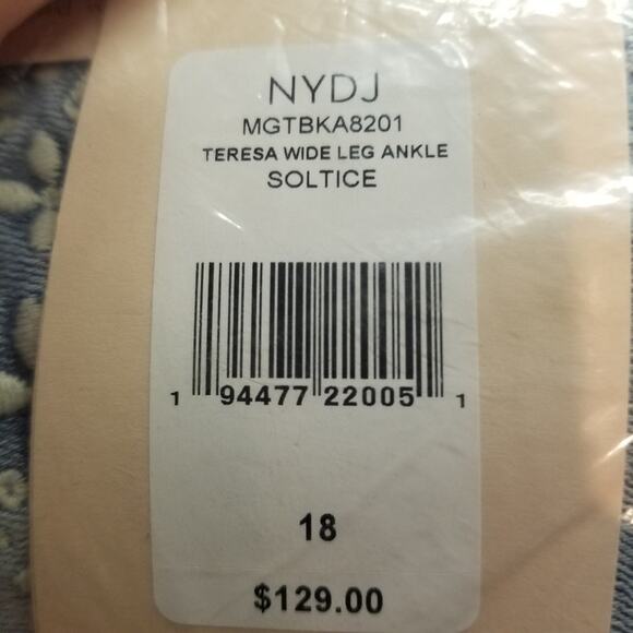 NYDJ Teresa Wide Leg Ankle Jeans With Embroidered Waistband Solstice 18 NWT - Picture 3 of 3